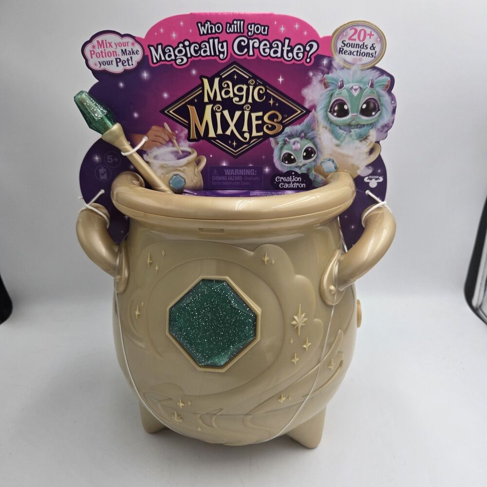 Magic Mixies Magical Real Misting Gold Cauldron Plush Interactive Toy Set New